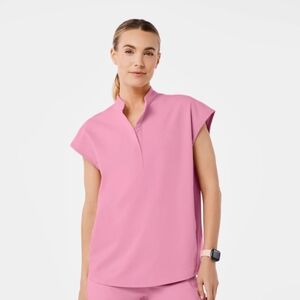 FIGS XXL Rafaela Overszied Scrub Top In Chalk Pink NWT